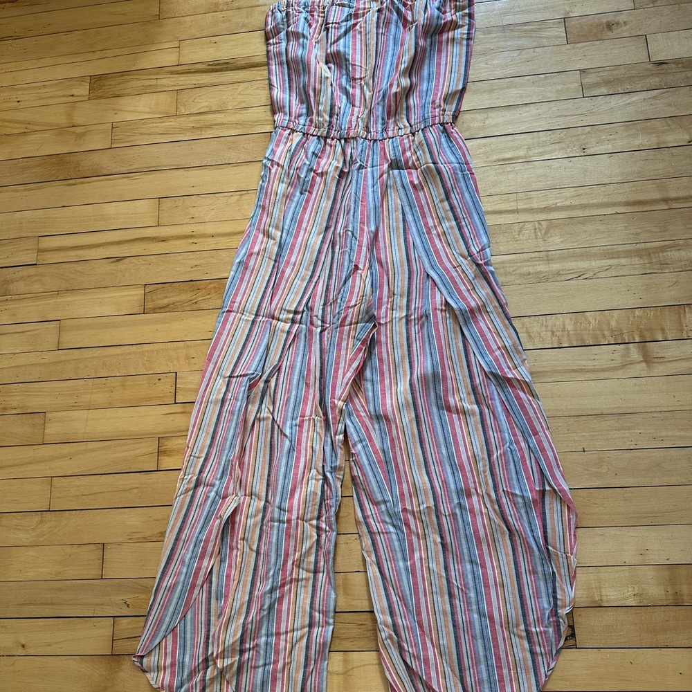 DREW Pink and Blue Jumpsuit with Elegant Draping NWT